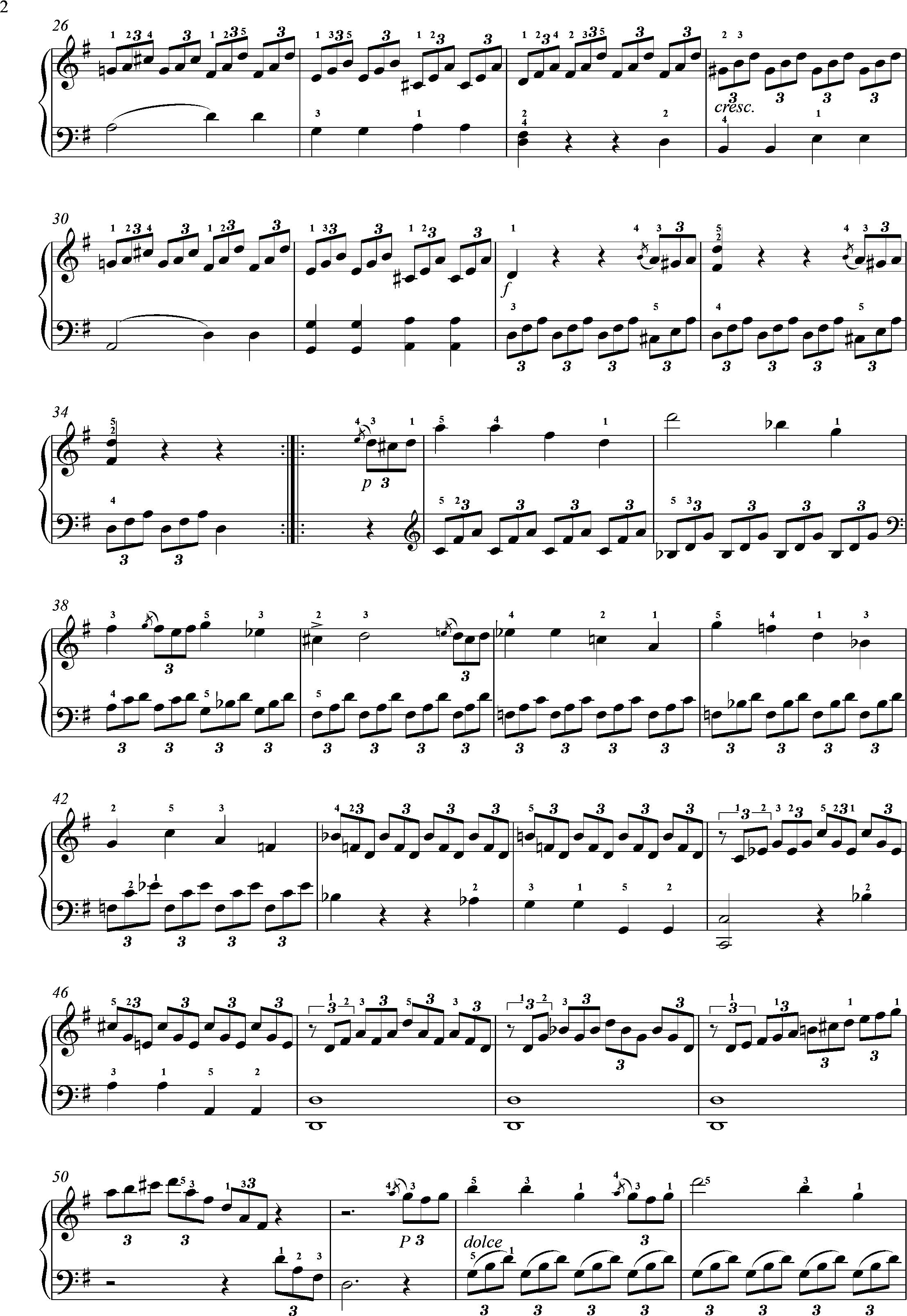 Clementi, op. 36, No. 5- Presto- 1.Satz, Seite 2